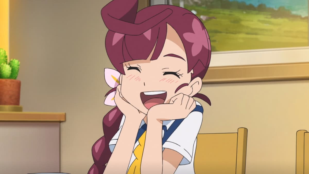 Chloe Cerise smiling in Pokemon Journeys anime.