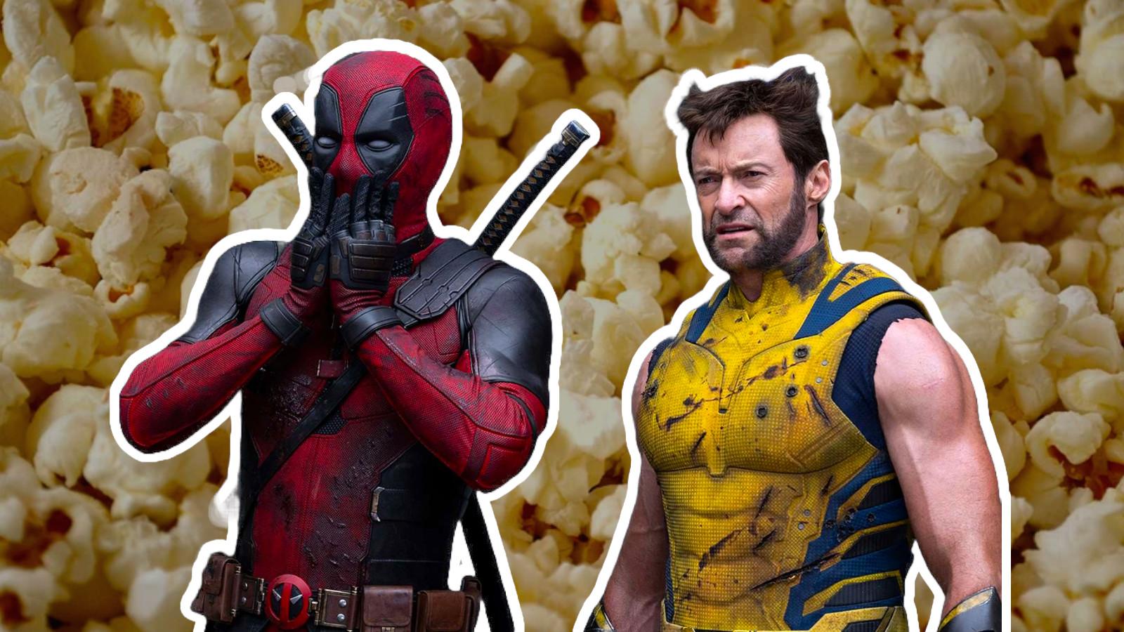 Deadpool & Wolverine with lots of popcorn