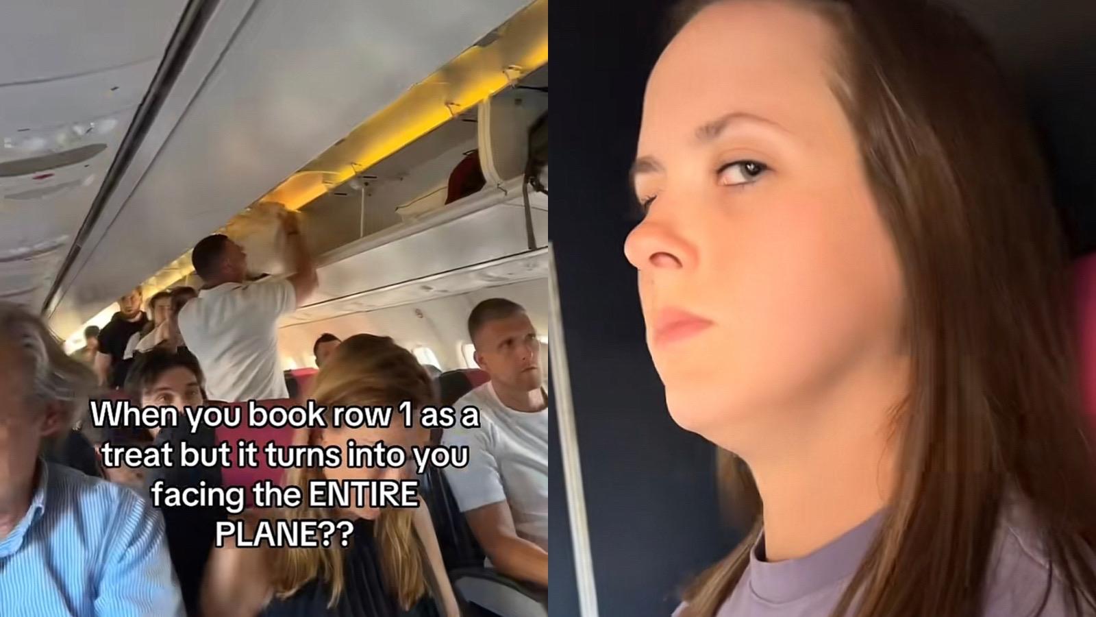 plane seat facing passengers
