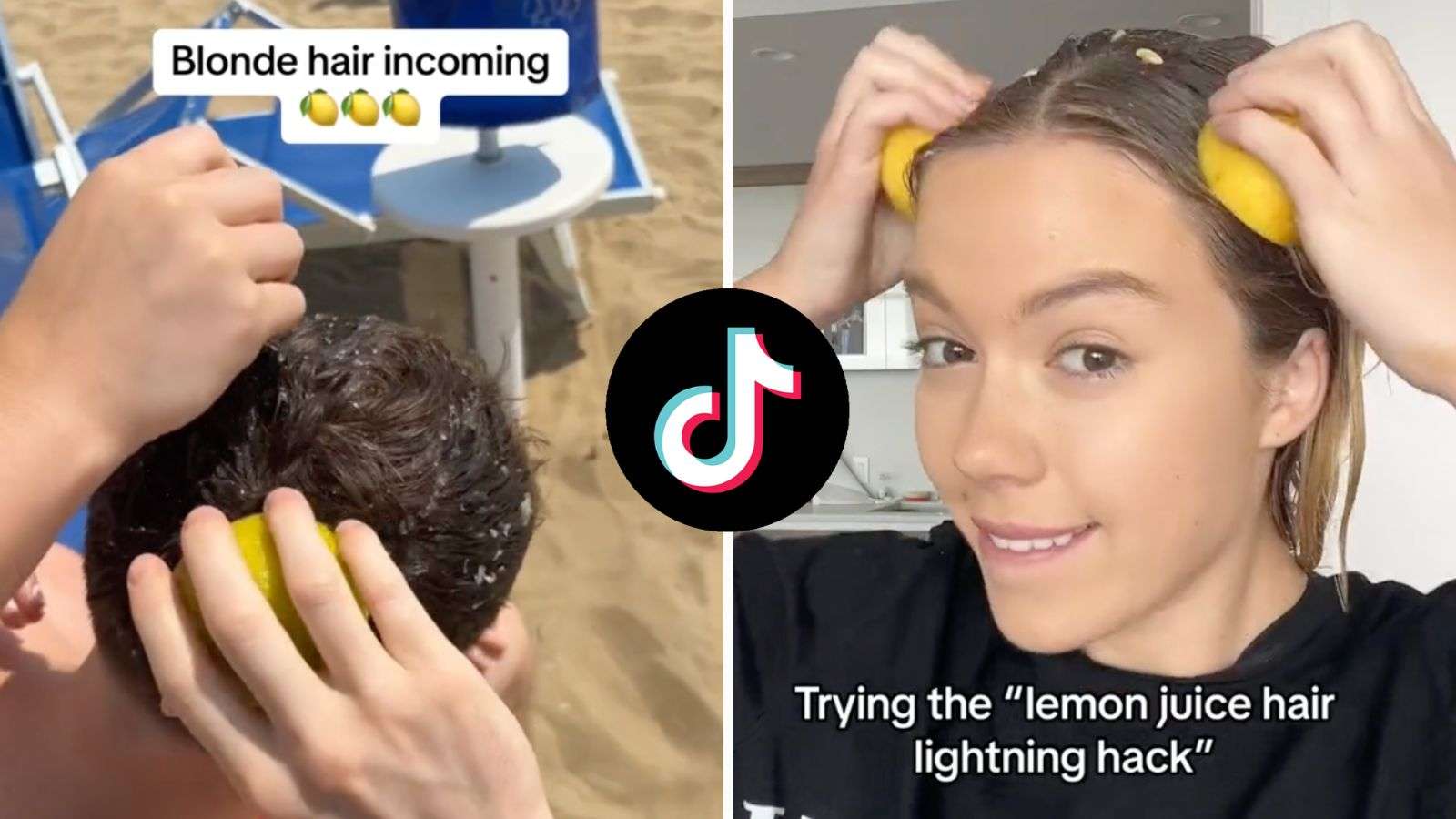 Lemon juice hair lightening trend TikTok