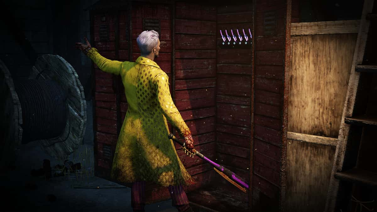 An image of a Killer opening a locker in Dead By Daylight