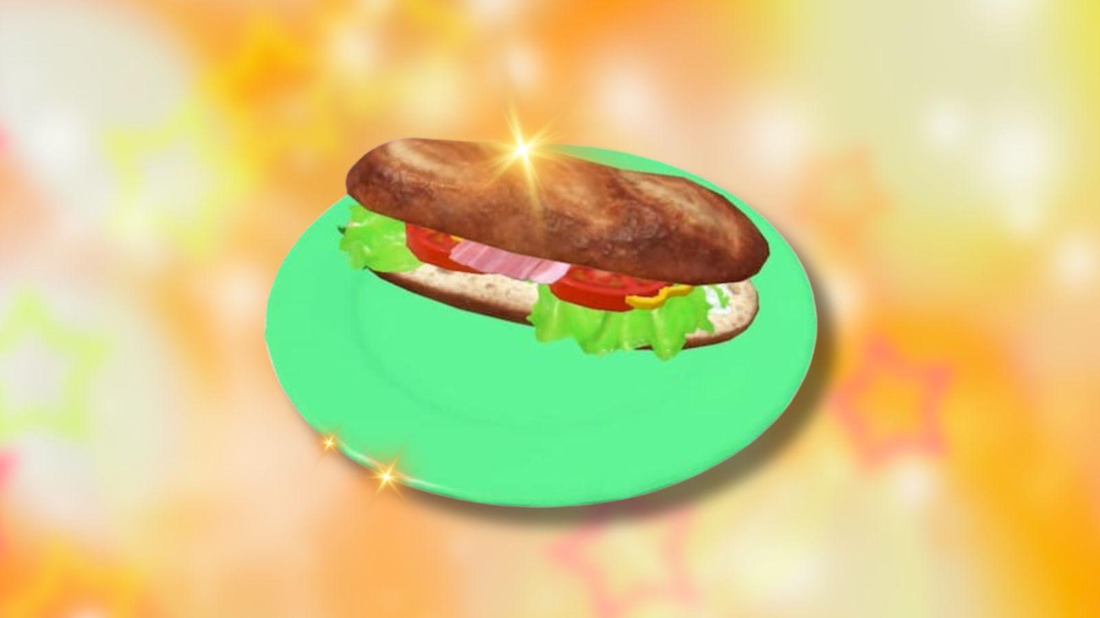 Pokemon Scarlet & Violet sandwich with sparkles and stars in background.