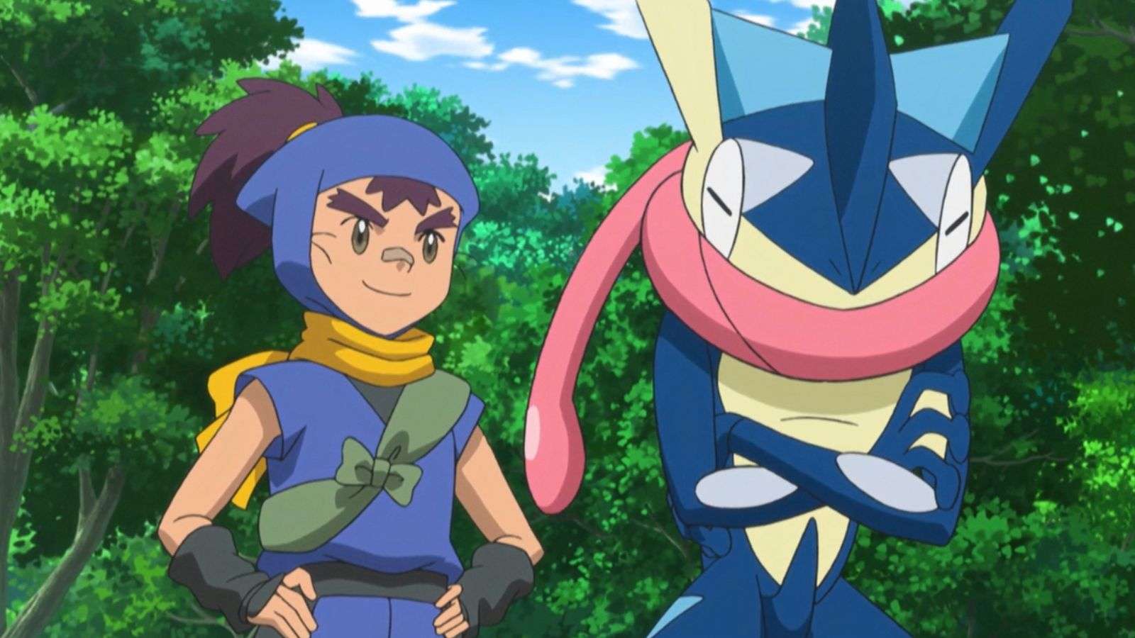 Greninja and Sanpei from the Pokemon anime.