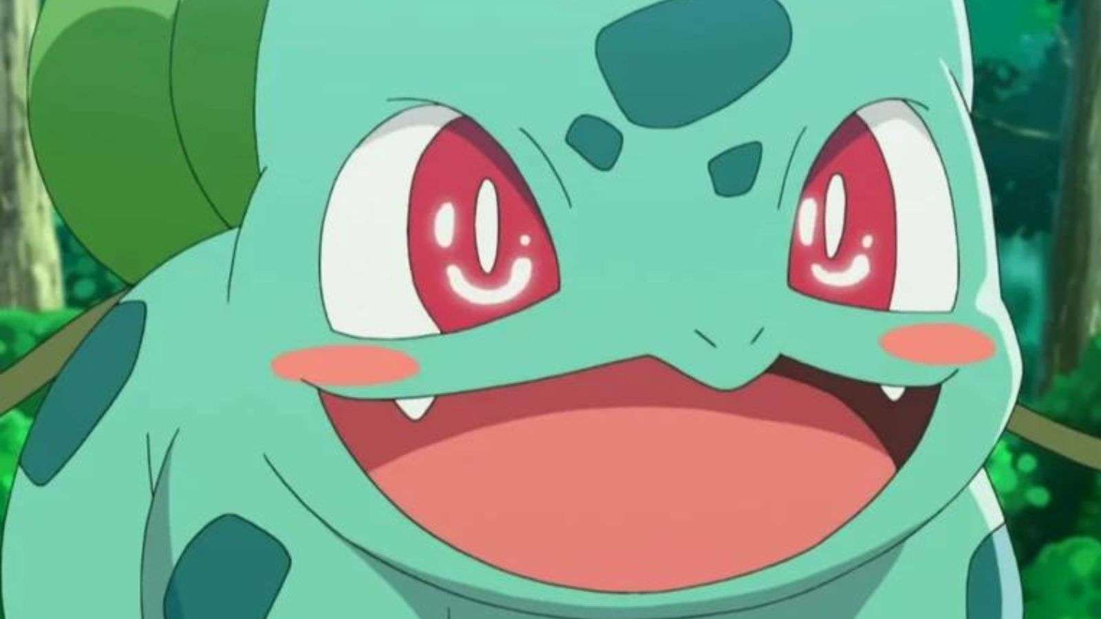 Happy Bulbasaur from Pokemon anime.