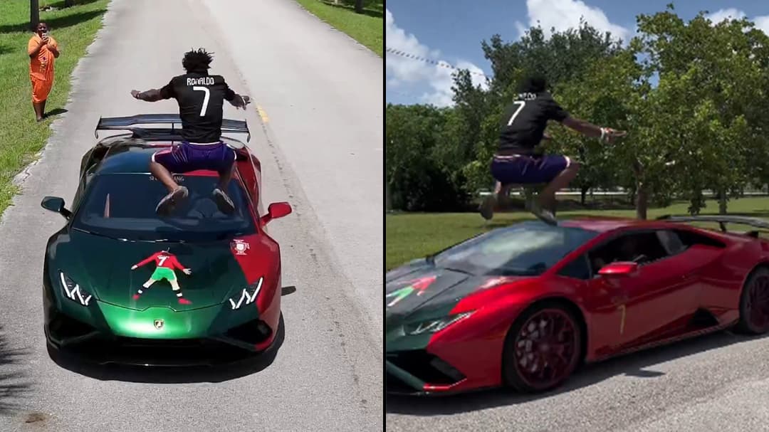 IShowSpeed jumps over speeding Lamborghini, but is it real?