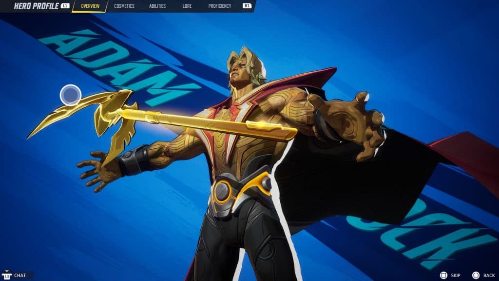 A screenshot of Adam Warlock in Marvel Rivals.