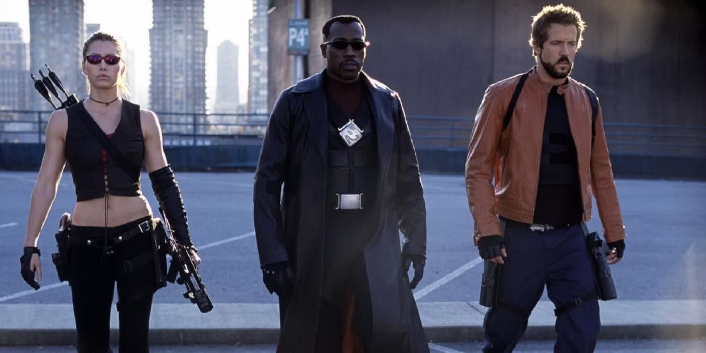 Jessica Biel, Wesley Snipes, and Ryan Reynolds in Blade Trinity