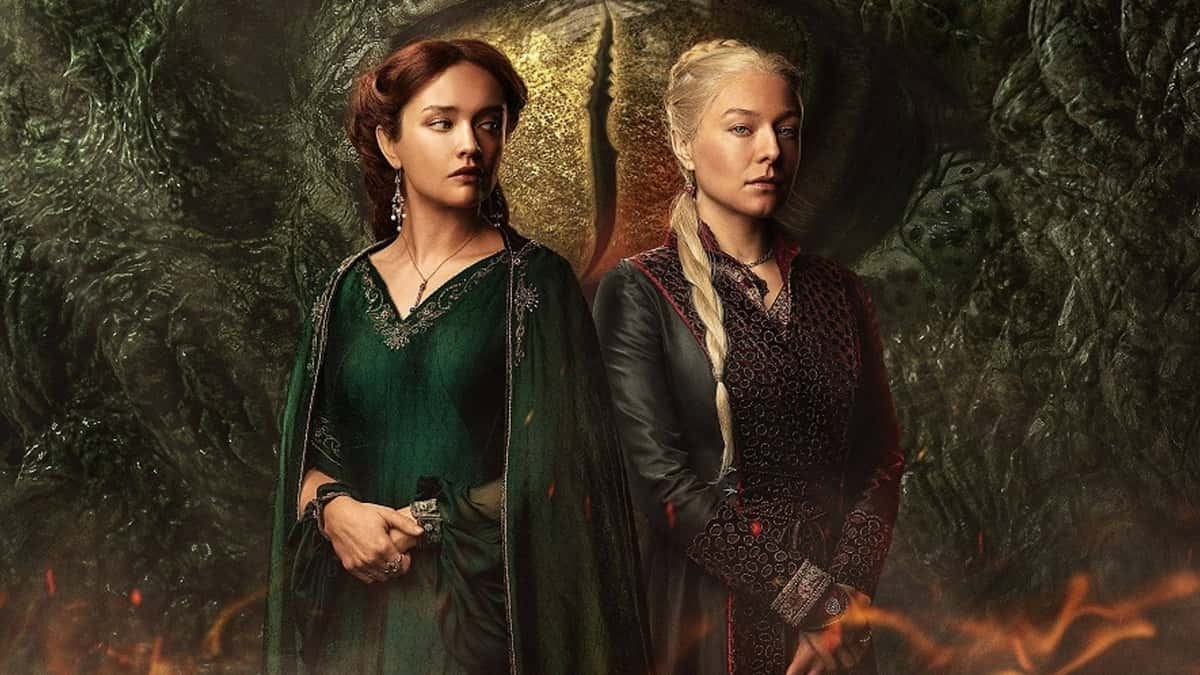 Alicent and Rhaenyra on the House of the Dragon Season 2 poster