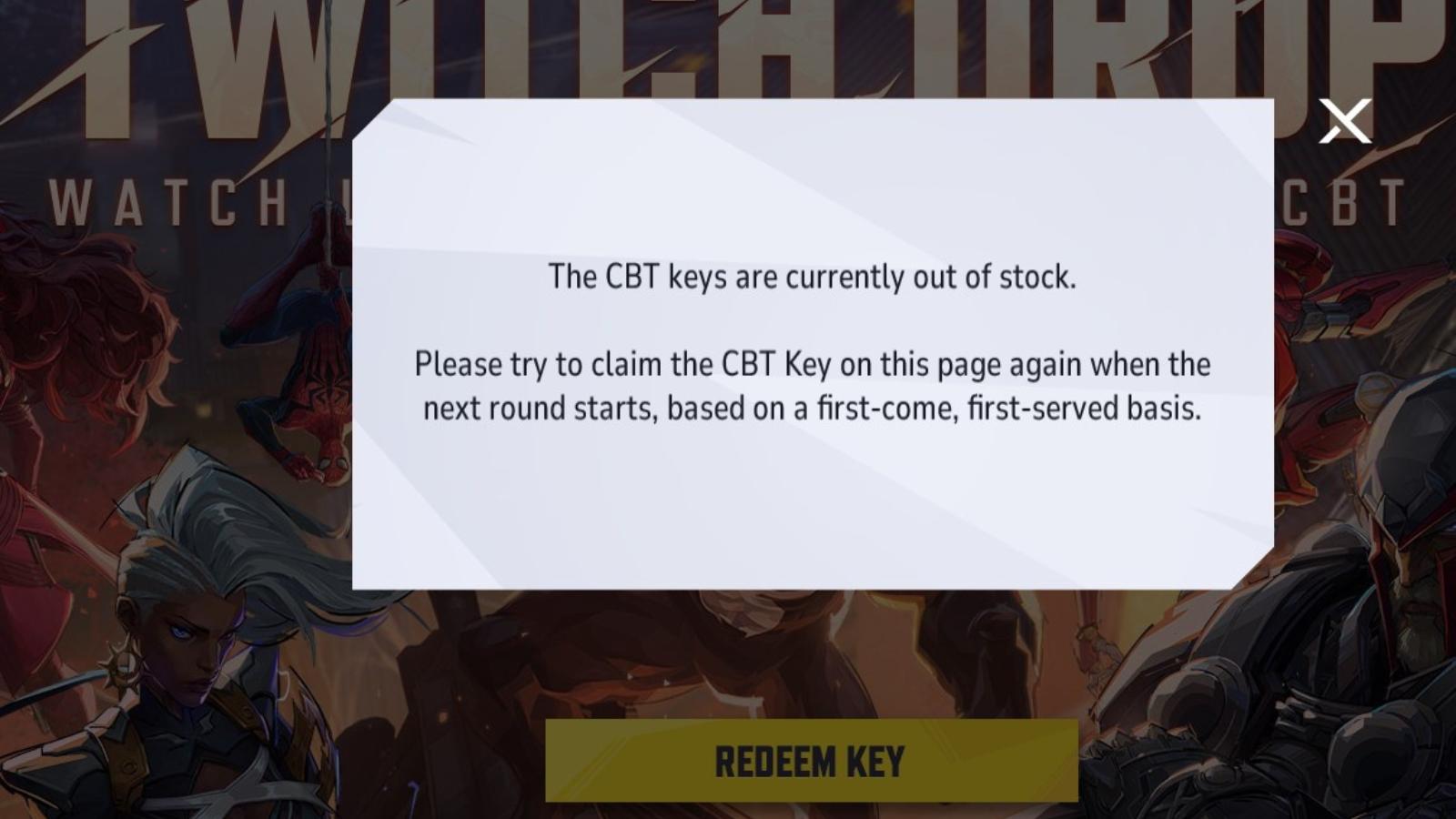 Marvel Rivals Twitch Drops error with Beta Keys