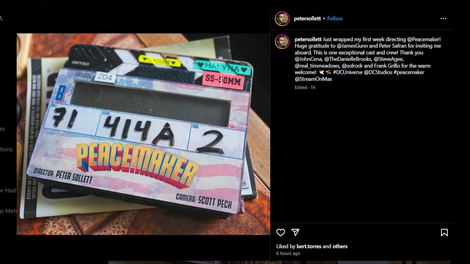 Peacemaker Season 2 update from Peter Sollett