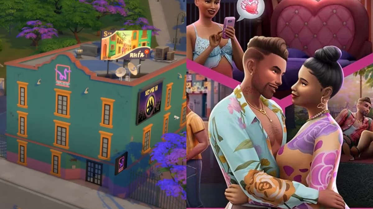 A screenshot featuring the Beso Rapido motel in The Sims 4 Lovestruck.