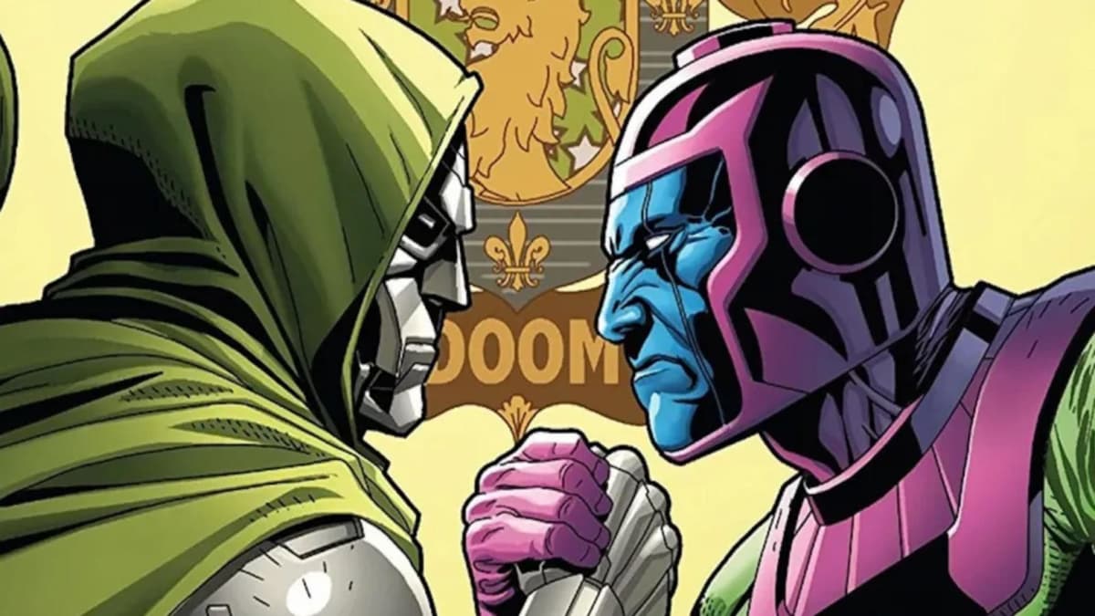 Kang and Doom battle