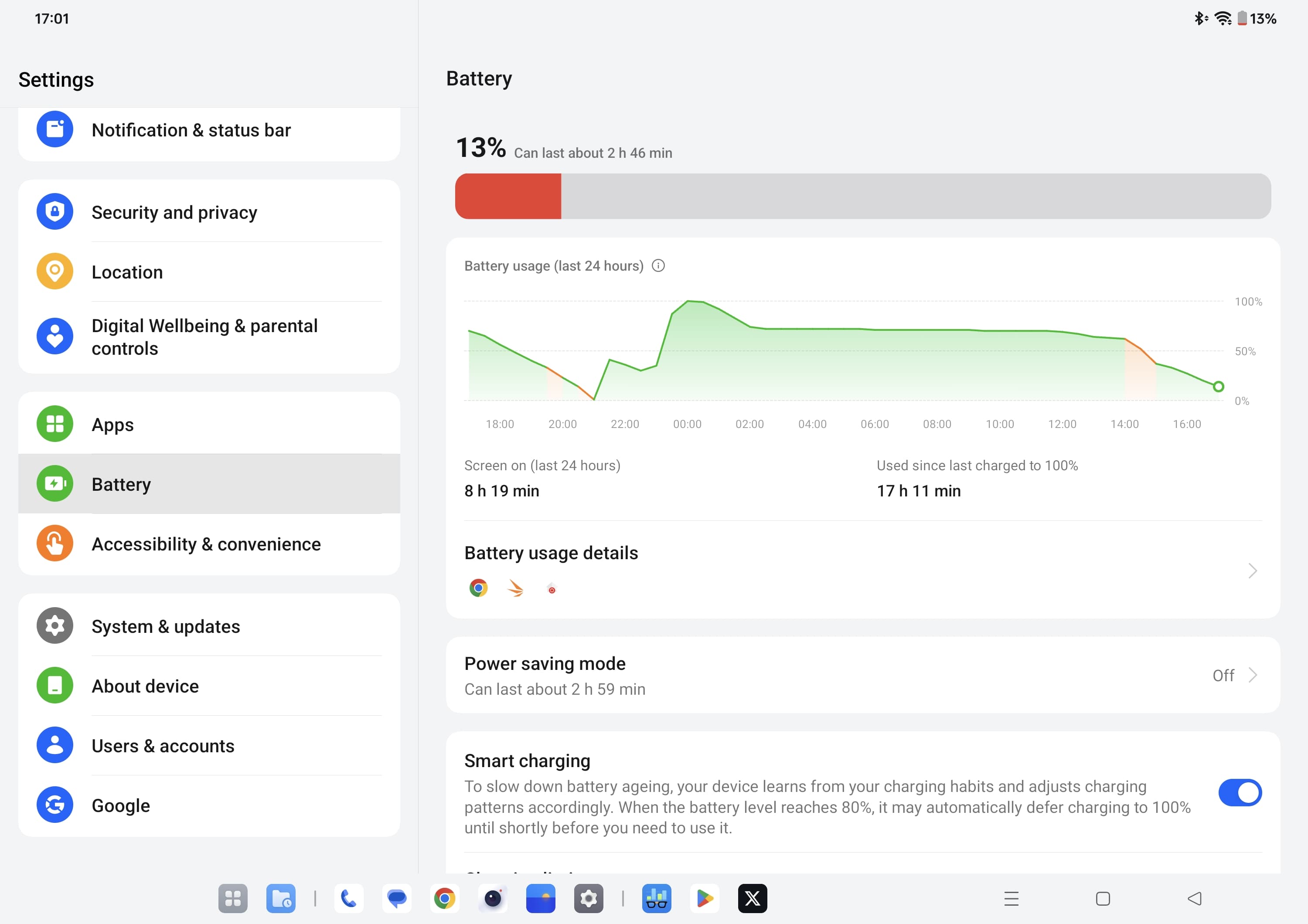 OnePlus Pad 2 Battery stats