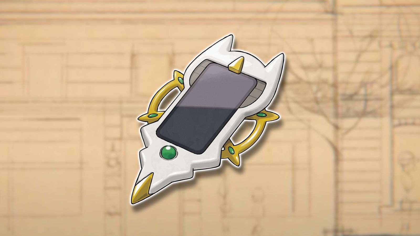 Pokemon Legends Arceus phone with Pokemon Legends Z-A Lumiose City background.