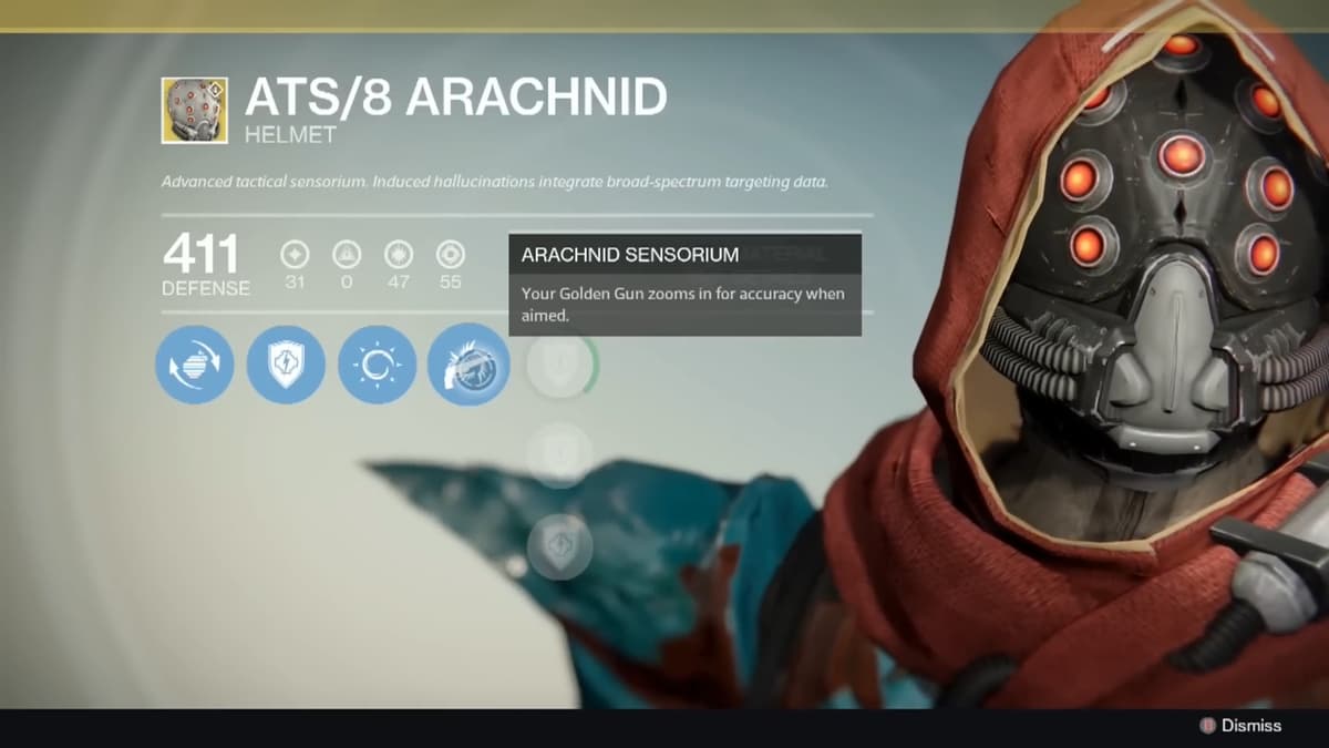 The ATS/8 Arachnid exotic armor in Destiny.