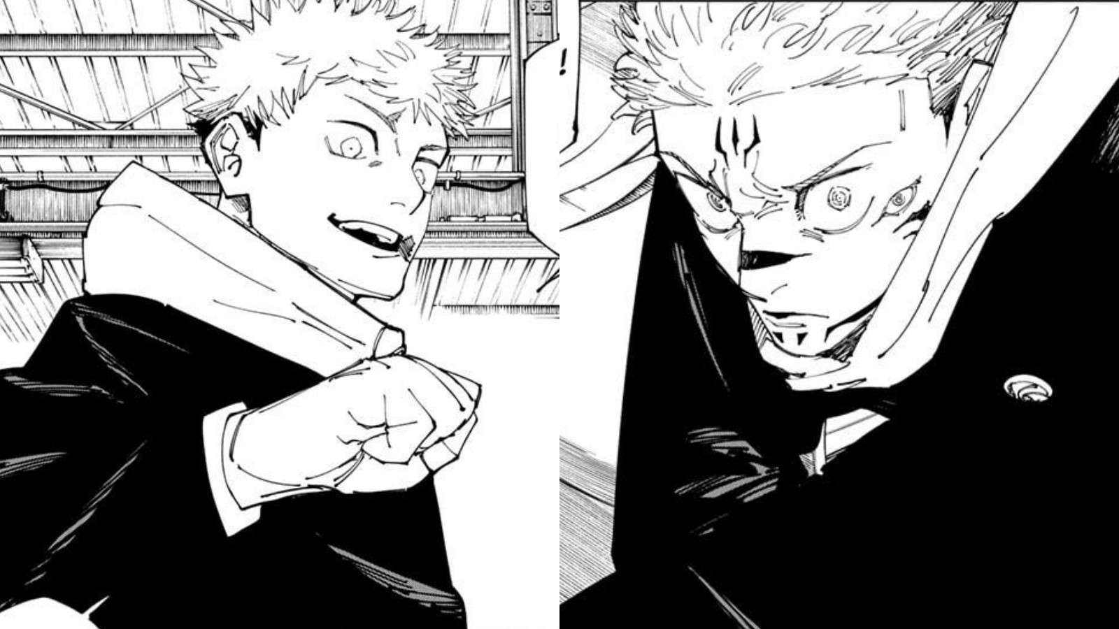 Yuji and Sukuna in Jujutsu Kaisen