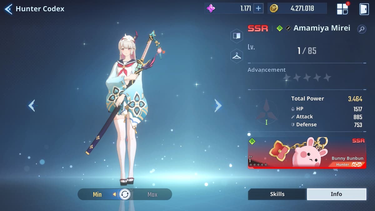 Amamiya Mirei best stats in Solo Leveling: Arise.