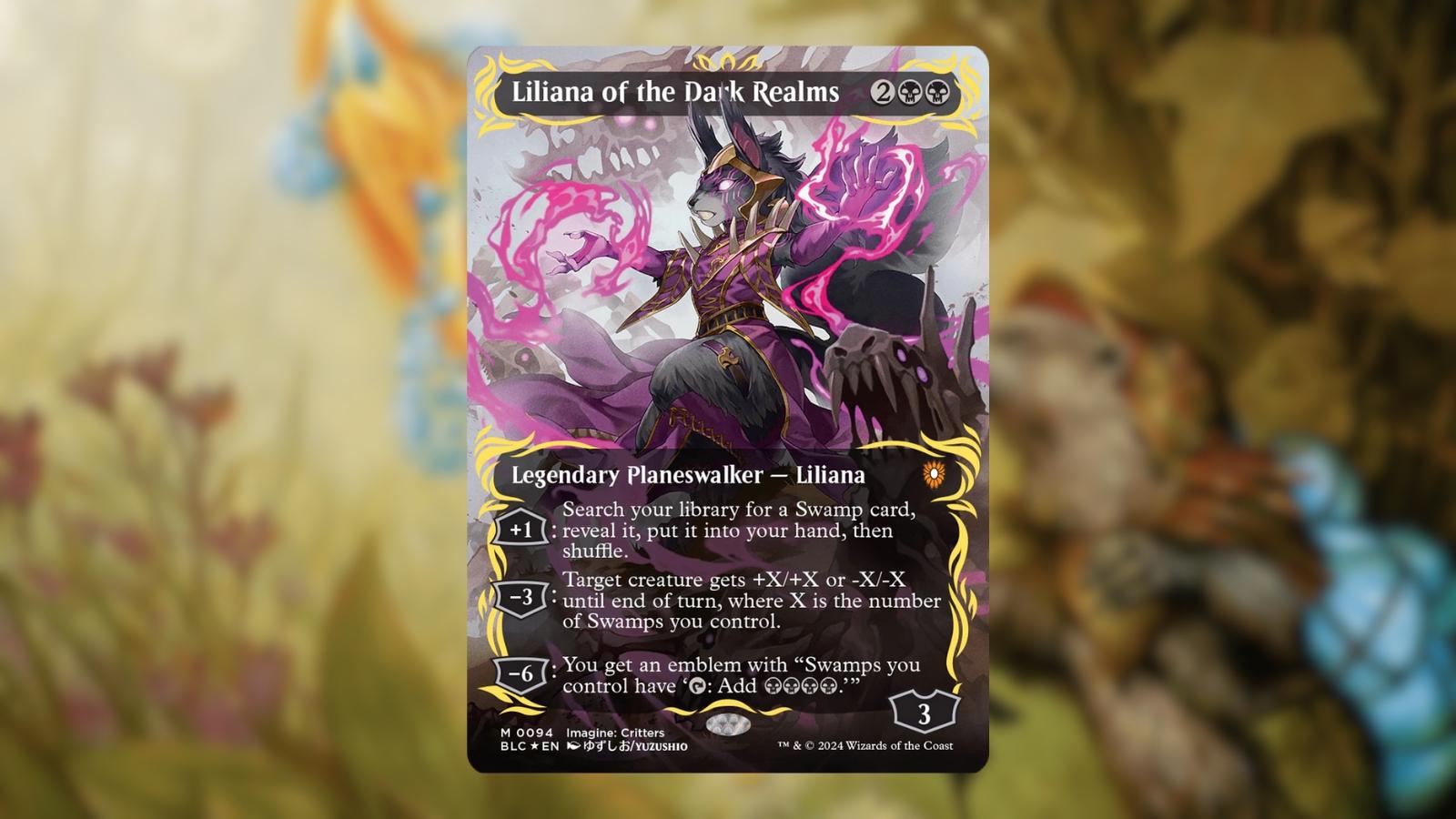 MTG Bloomburrow Raised Foil Anime Cards Liliana of the Dark Realms