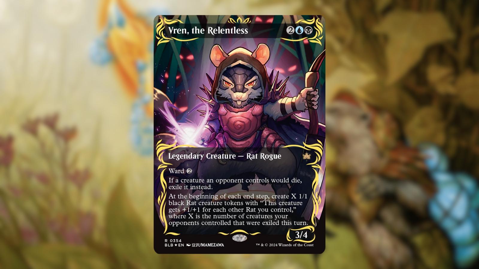 MTG Bloomburrow Raised Foil Anime Cards Vren the Relentless