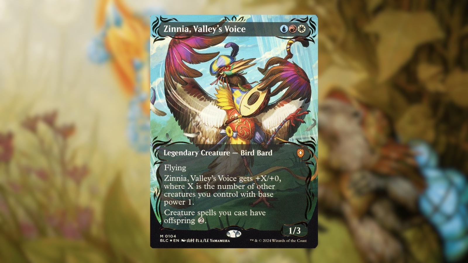 MTG Bloomburrow Raised Foil Anime Cards Zinnia Valley's Voice