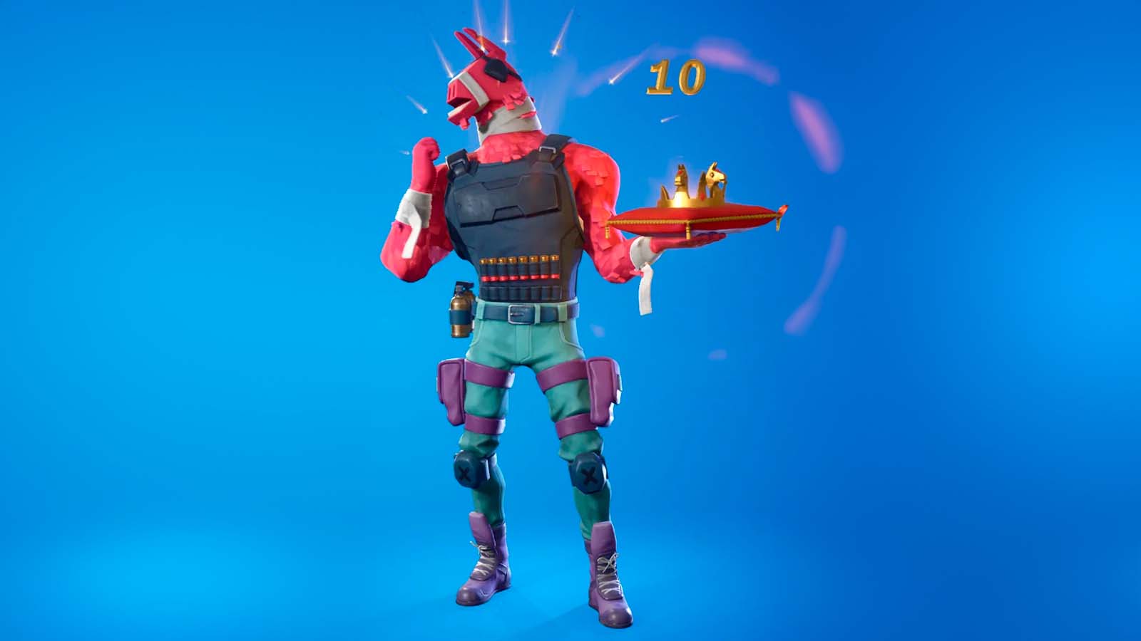 Fortnite player using the Victory Crown emote to show off their matchmaking skills