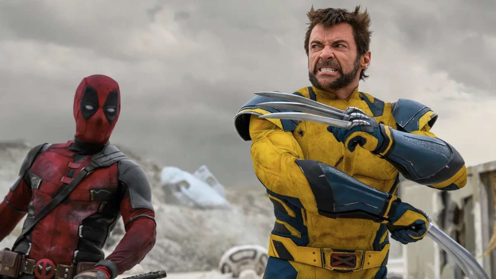 Ryan Reynolds and Hugh Jackman as Deadpool and Wolverine