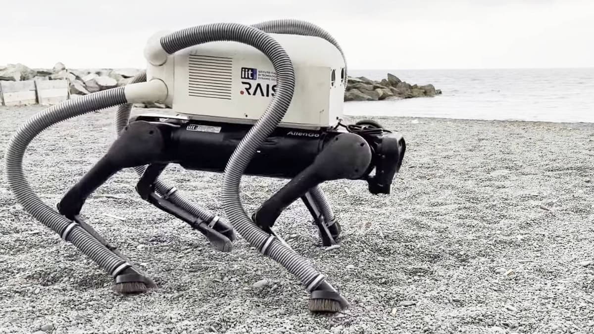 Screenshot of the VERO robotic dog from the Dynamic Legged Systems lab YouTube video.