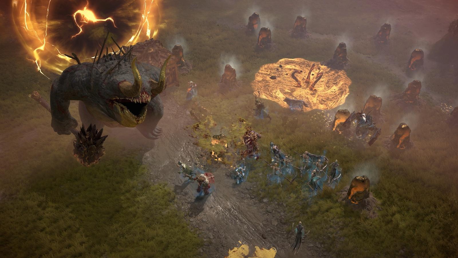 Avarice World Boss in combat Diablo 4