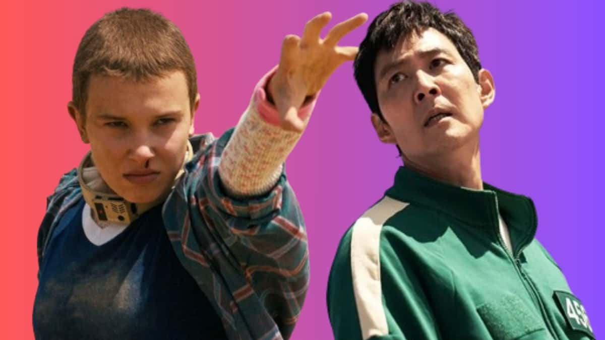 Eleven in Stranger Things and Seong Gi-hun in Squid Game on Netflix