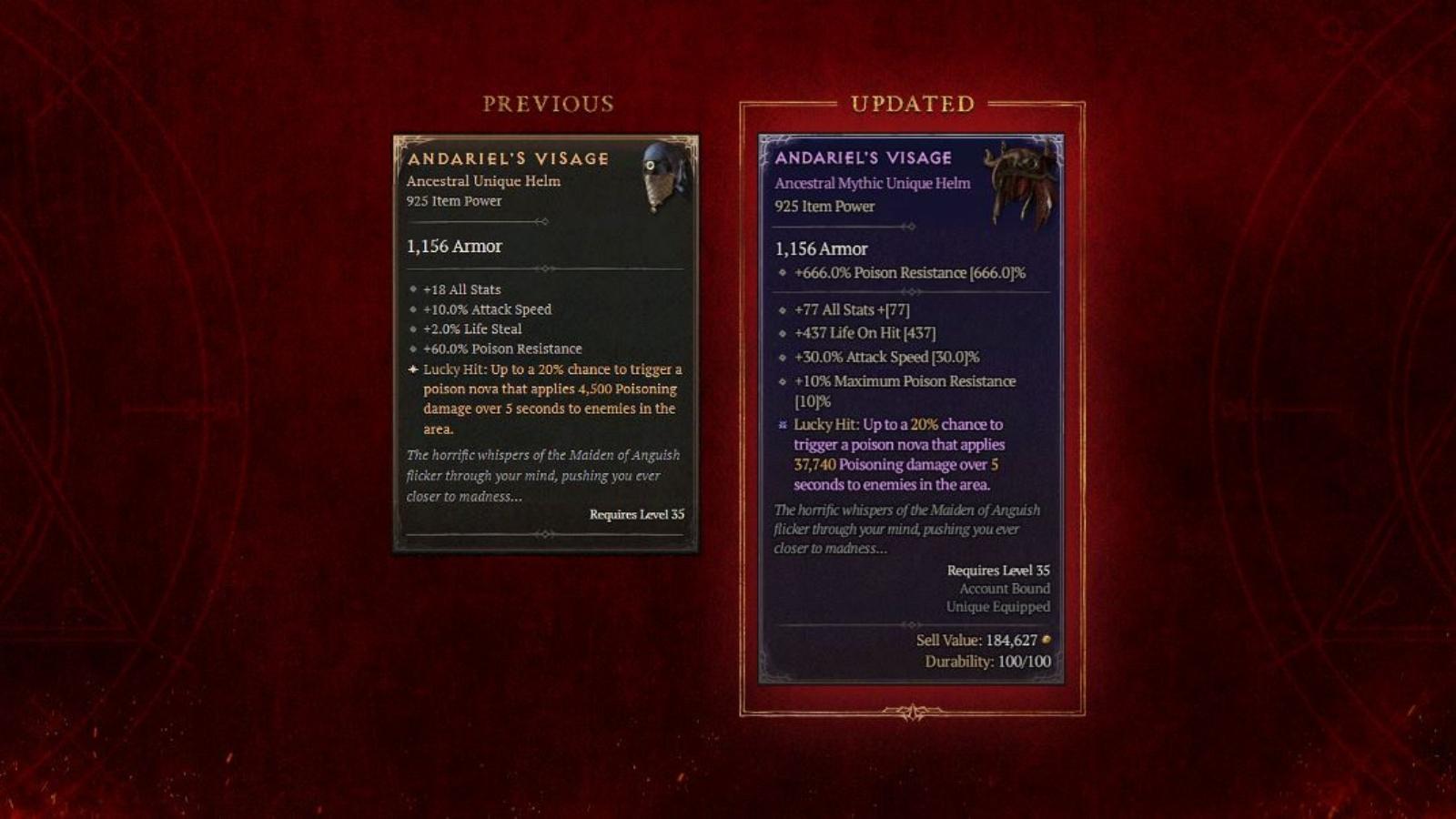 Diablo 4 Season 5 Uber Unique buffs: Mythic Uniques