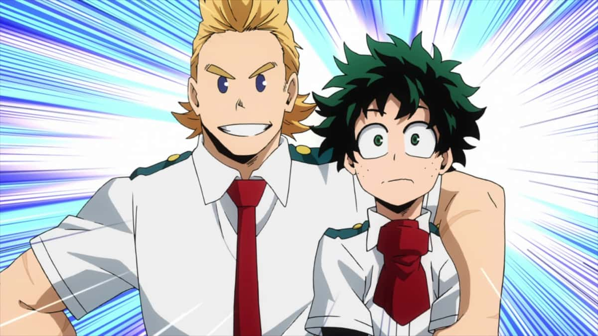 All Might and Deku in My Hero Academia