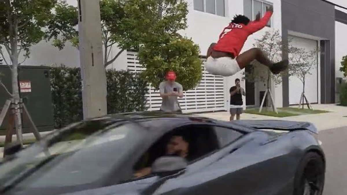 IShowSpeed jumping over car