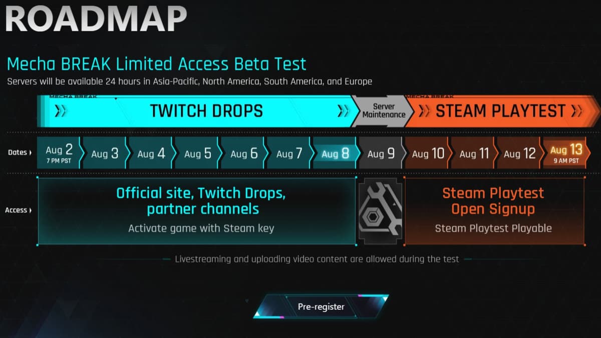 Mecha Break roadmap screenshot