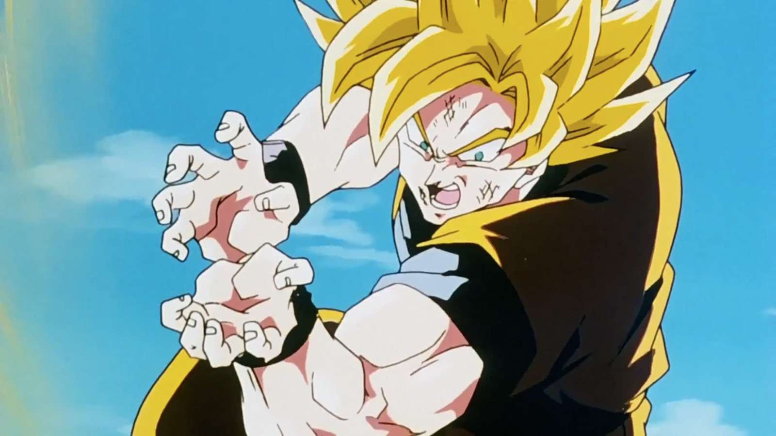 Goku doing a Kamehameha in Dragon Ball Z