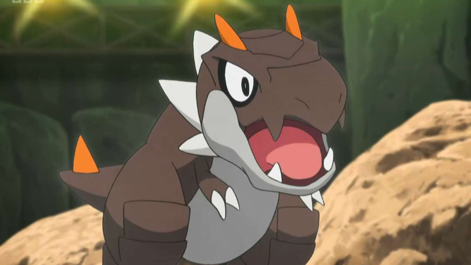 Tyrunt roaring in Pokemon XY anime.