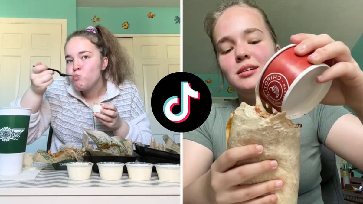 Mukbang TikToker eating