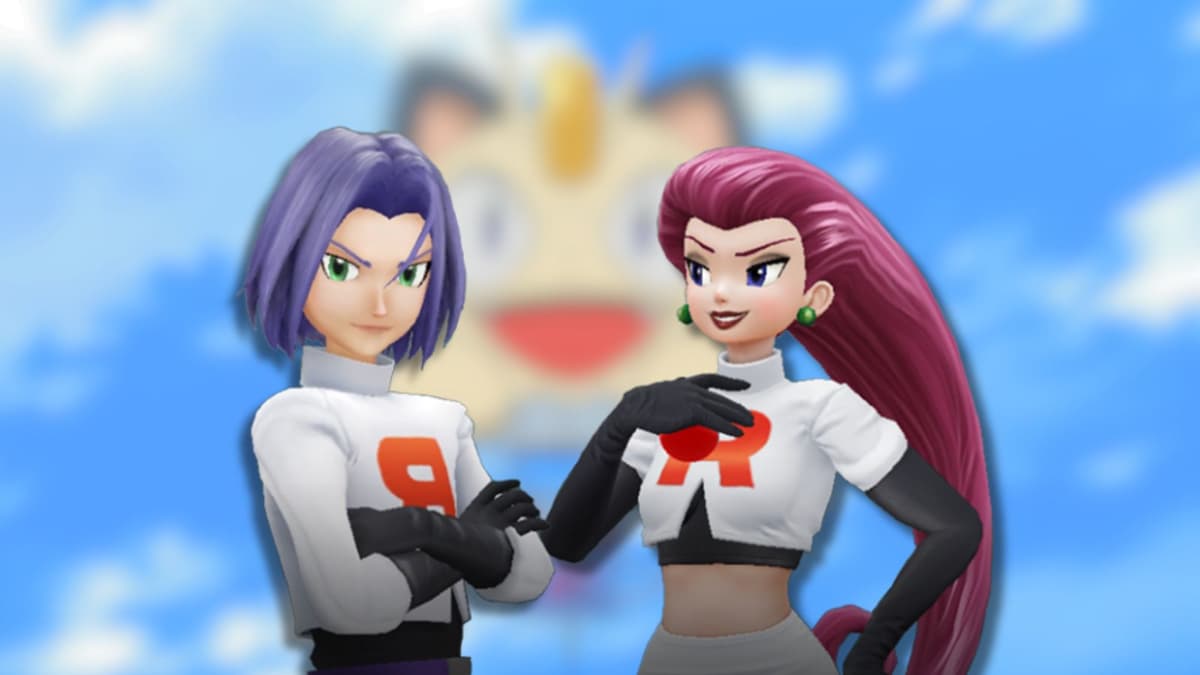 Pokemon Go Team Rocket and Meowth balloon from the Pokemon anime.