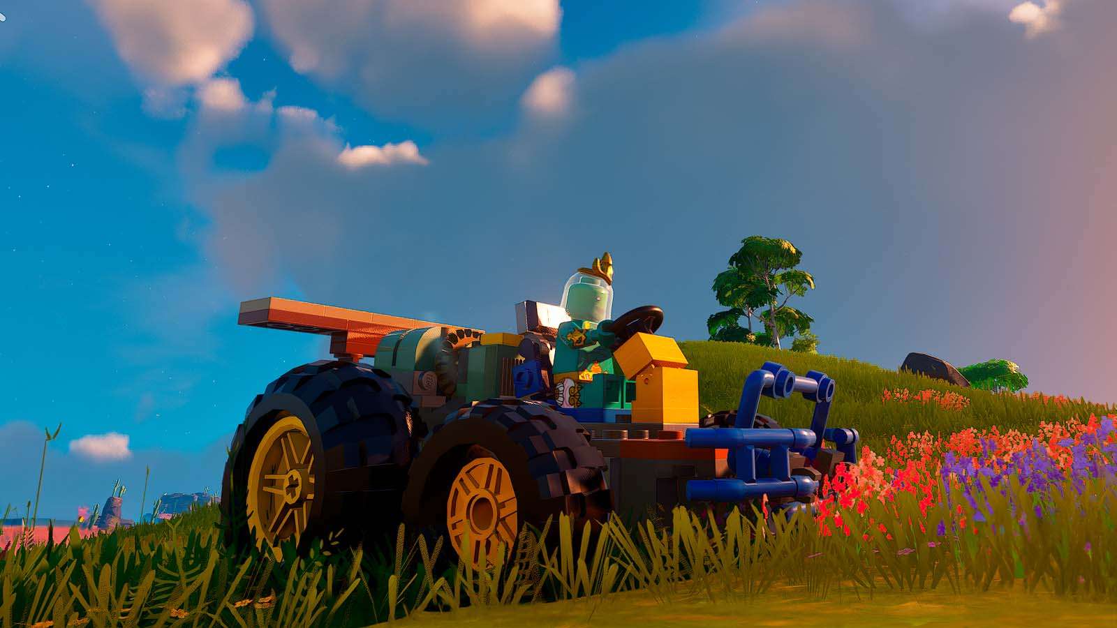 LEGO Fortnite character driving the Kart Racer