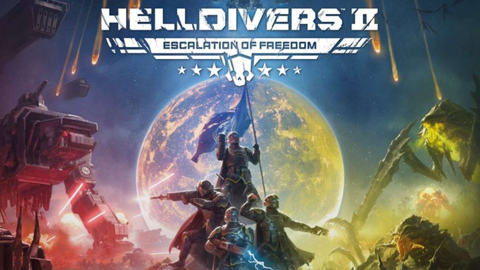 An image of Helldivers Escalation of Freedom keyart.