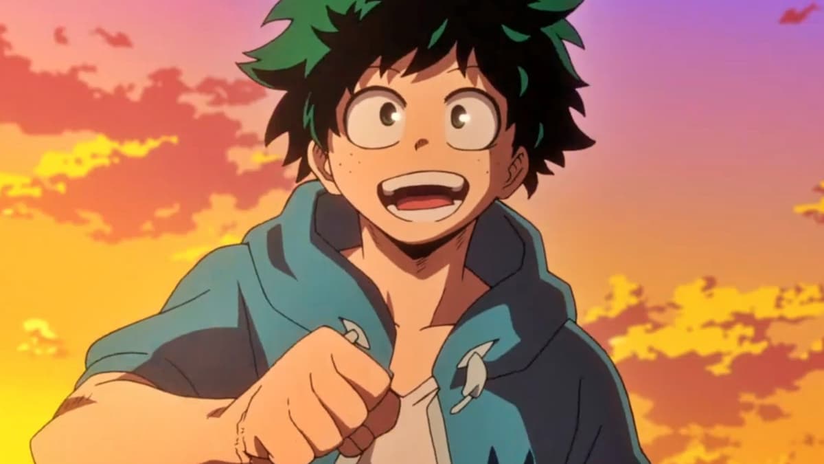 Deku surprised in My Hero Academia