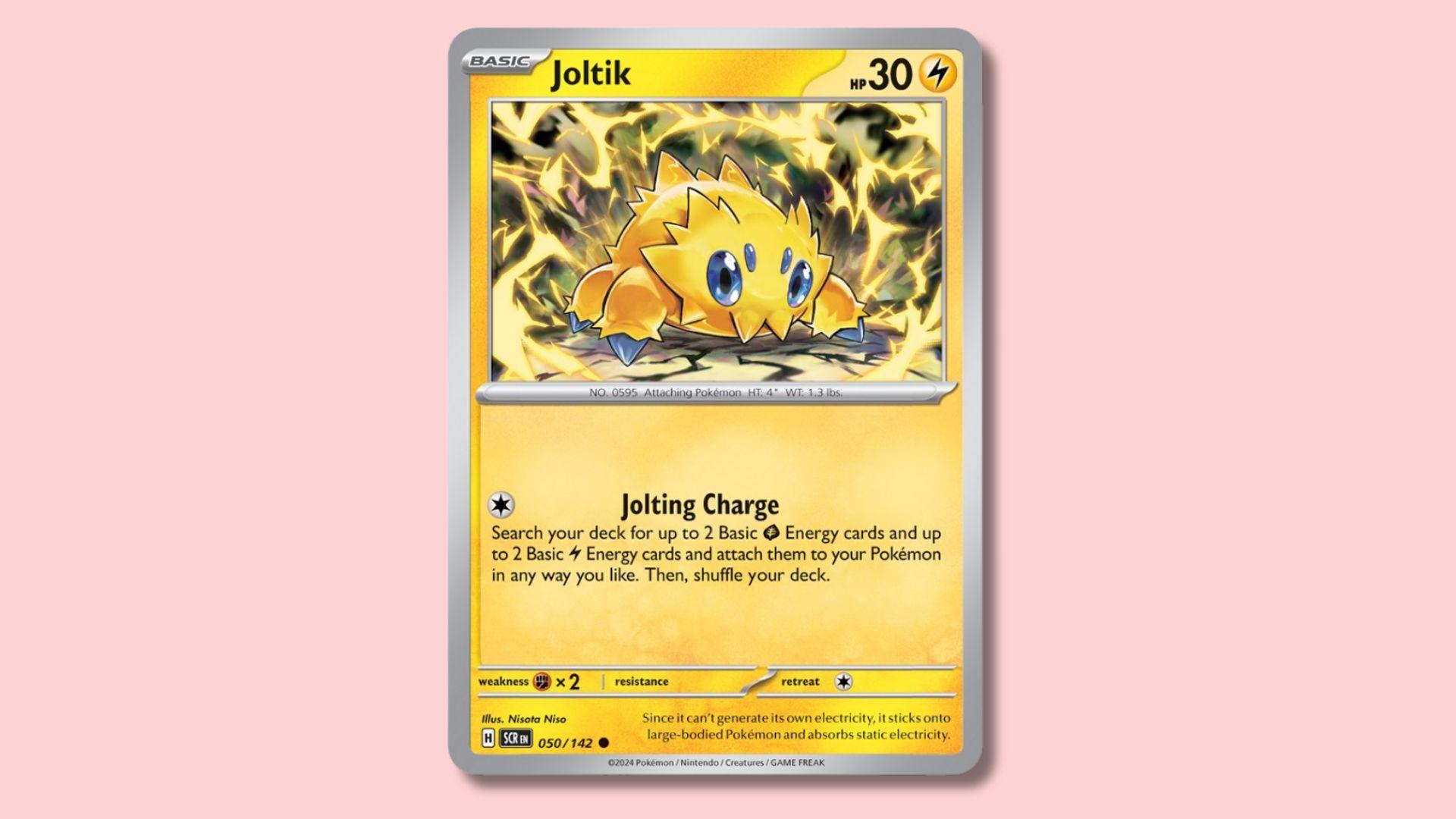 Joltik Stellar Crown Pokemon card.