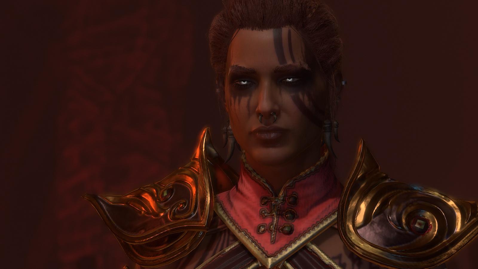 Diablo 4 Sorcerer close up in cutscene