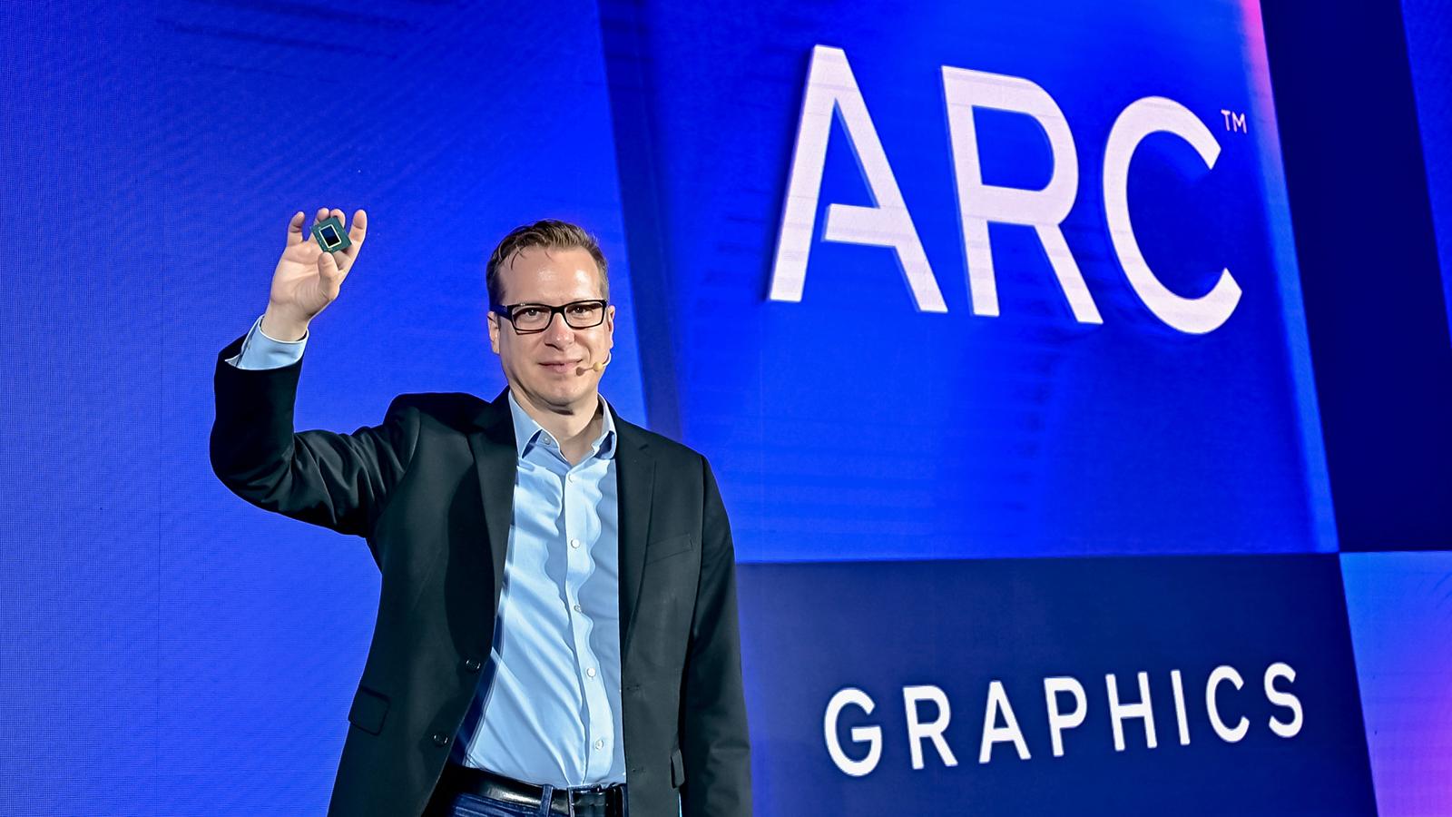 Jack Weaste holding the Intel chip