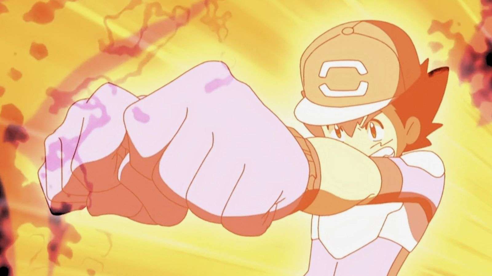 Ash from Pokemon anime doing a Z-Move.