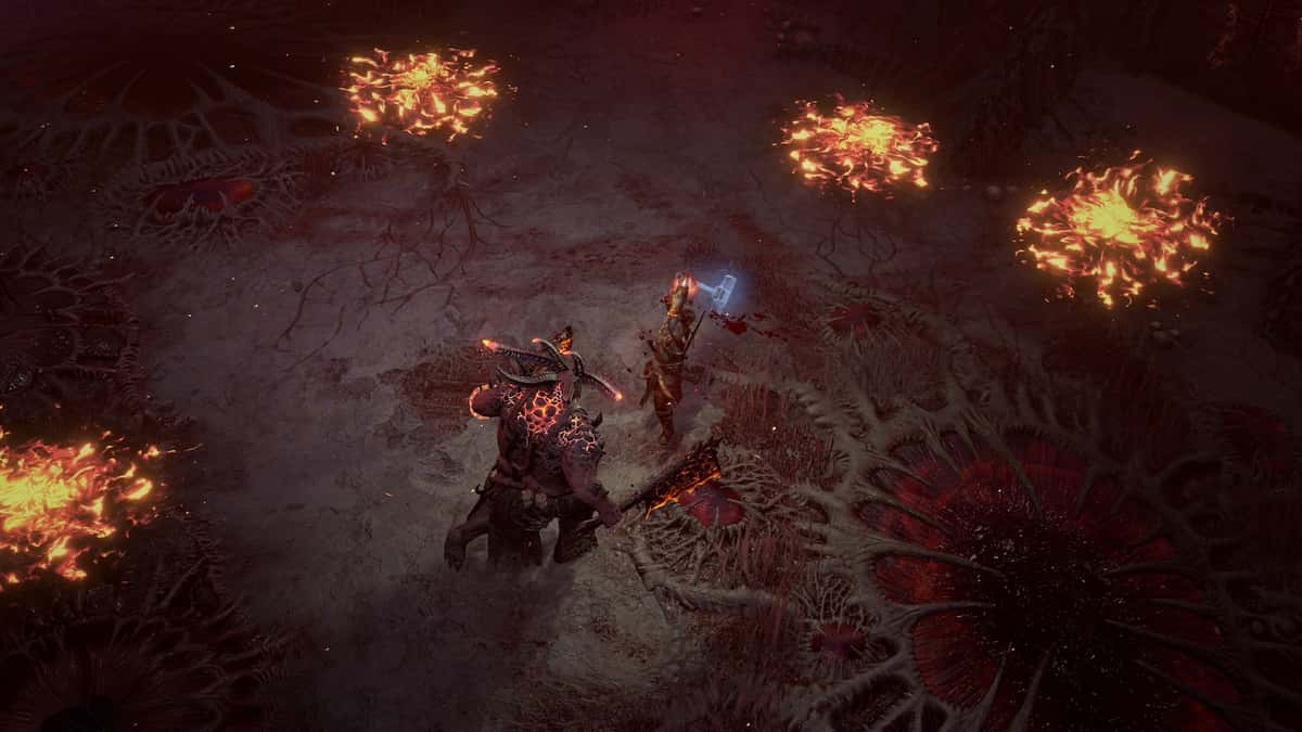 Diablo 4 Infernal Hordes combat with boss