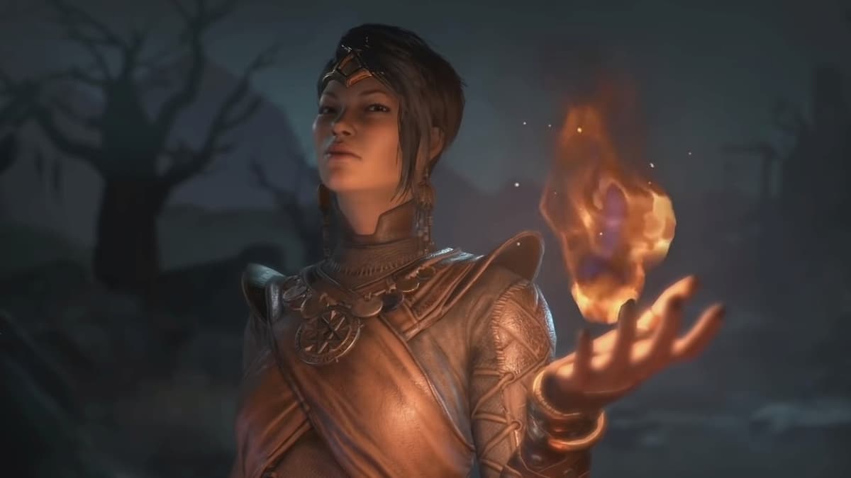 diablo 4 sorcerer with flames in hand