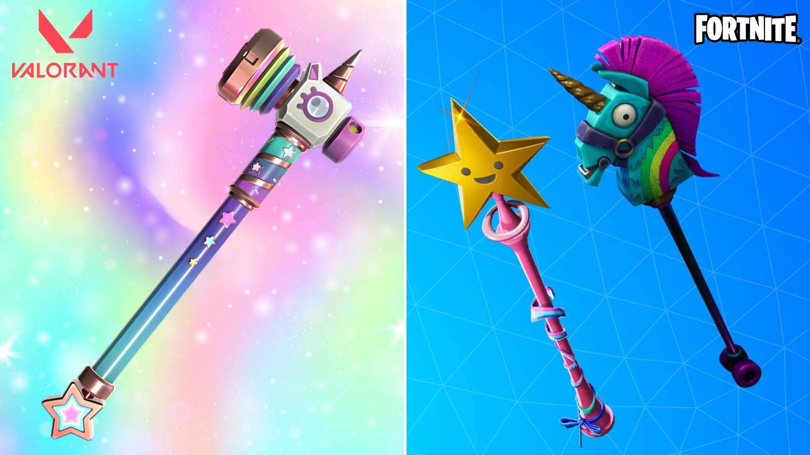 Valorant Hammer and Fortnite pickaxe