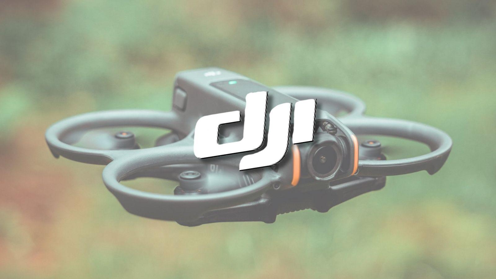 DJI Avata 2 in the background with DJI logo