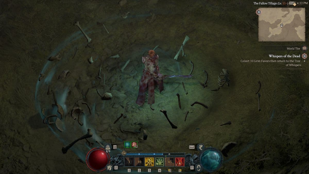 Bloodsurge Necromancer in action in Diablo 4