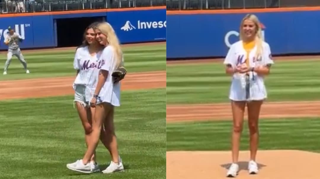 Hawk Tuah girl criticized for ‘cursing’ Mets baseball team after throwing first pitch